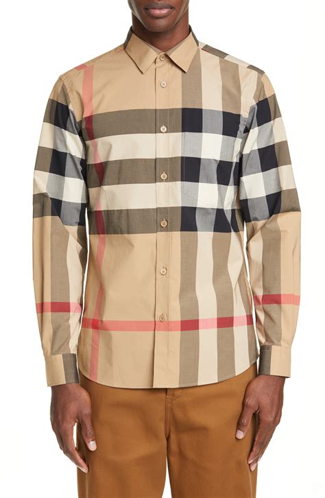 burberry button up mens|burberry check button up shirt.